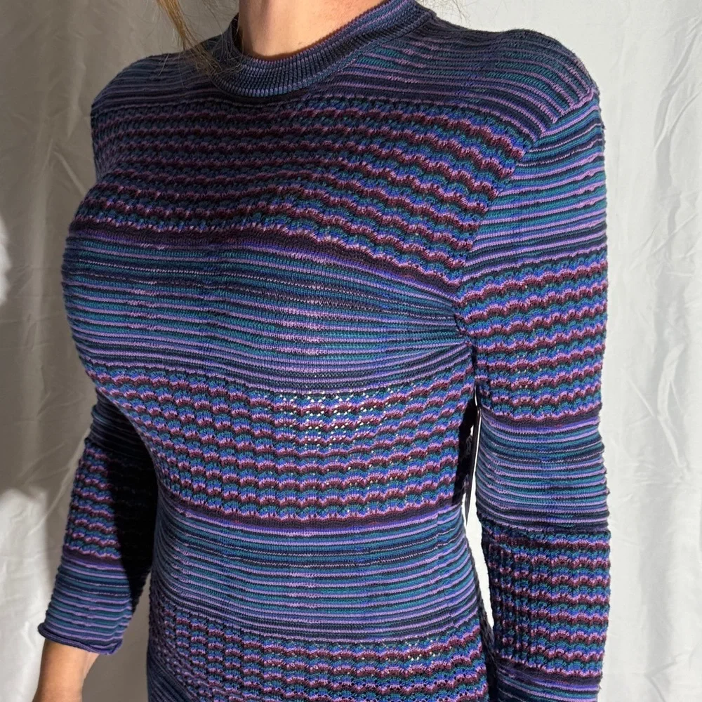 FREE PEOPLE TEAL JEWEL SWEATER KNIT BODYCON DRESS M NWT